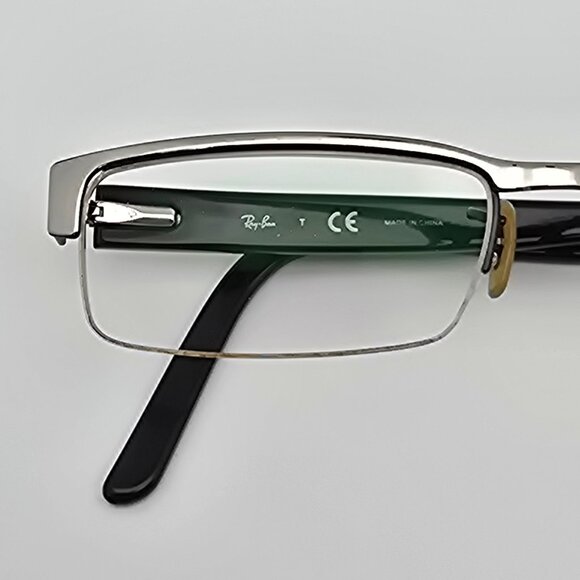 *SOLD* Ray-Ban RB6182 2509 Silver on Black Semi-Rimless Eyeglasses Frame w/ Case - Picture 13 of 15